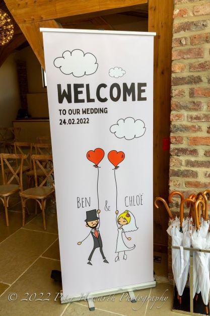 Wedding Pop-Up Banner | Couple Balloons Clouds Cream