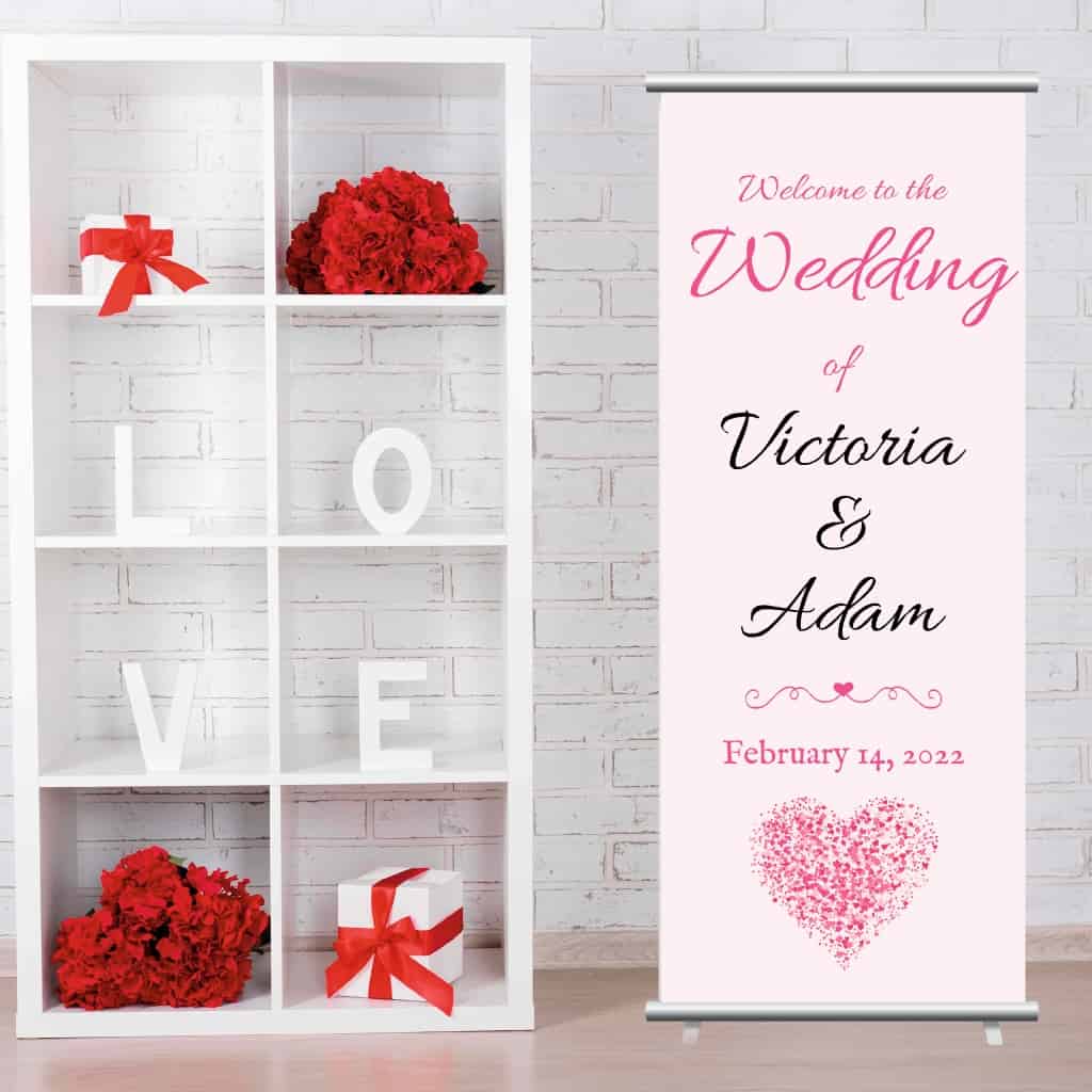 Wedding Pop Up Banner | Pink Heart