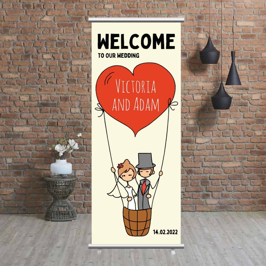 Wedding Pop Up Banner | Wedding Couple in Balloon Cream