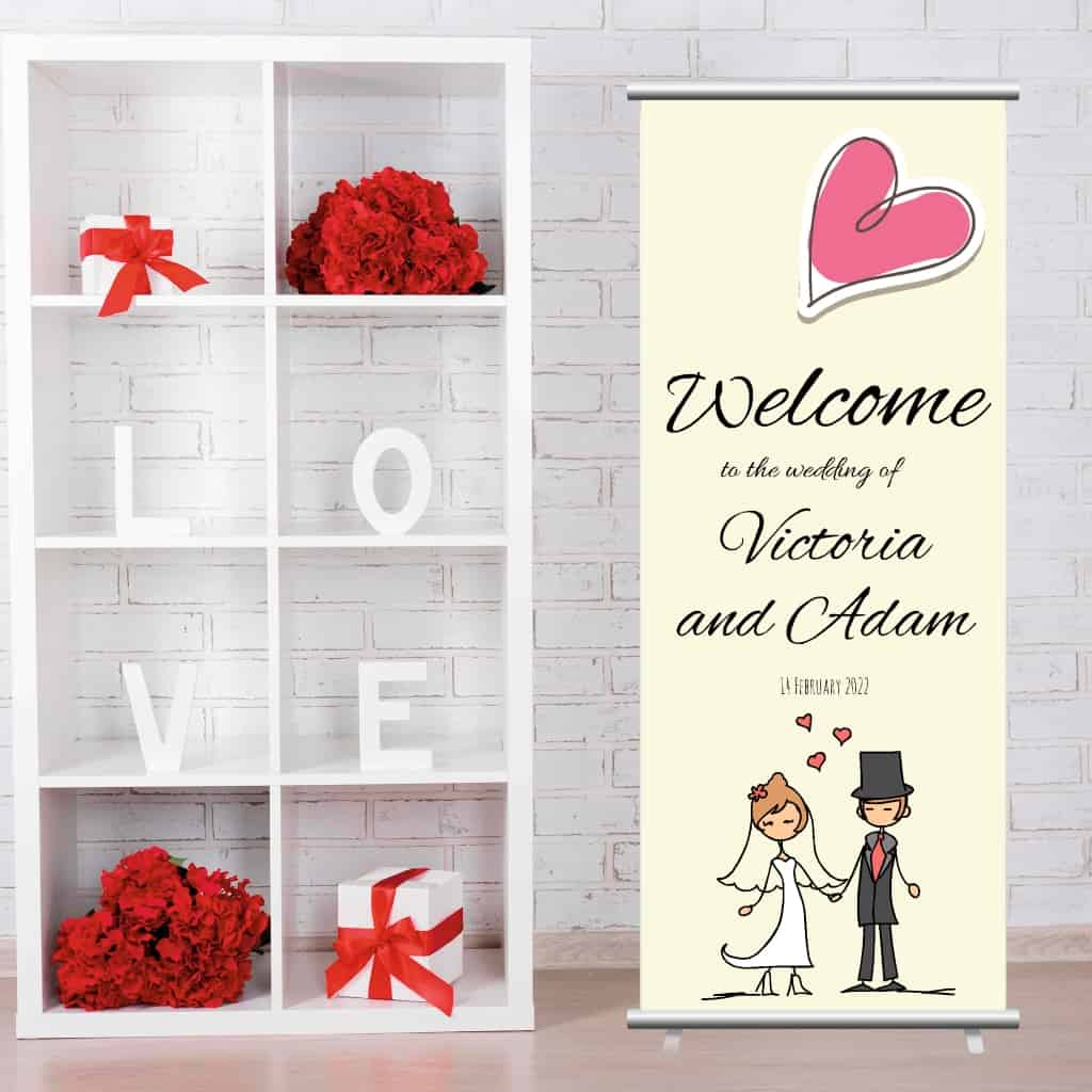 Wedding Roller Banner | Holding Hands Cream