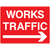 Works Traffic - Right Arrow Safety Sign