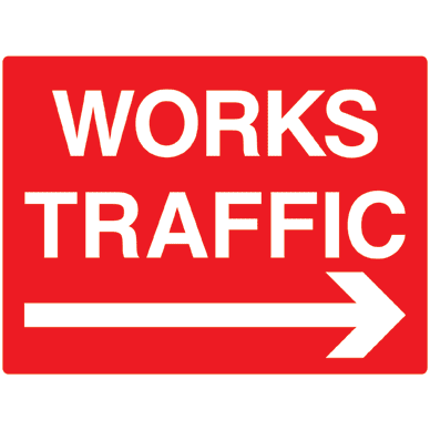 Works Traffic - Right Arrow Safety Sign