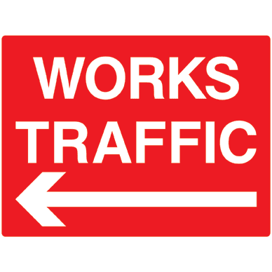 Works Traffic Sign Left Arrow