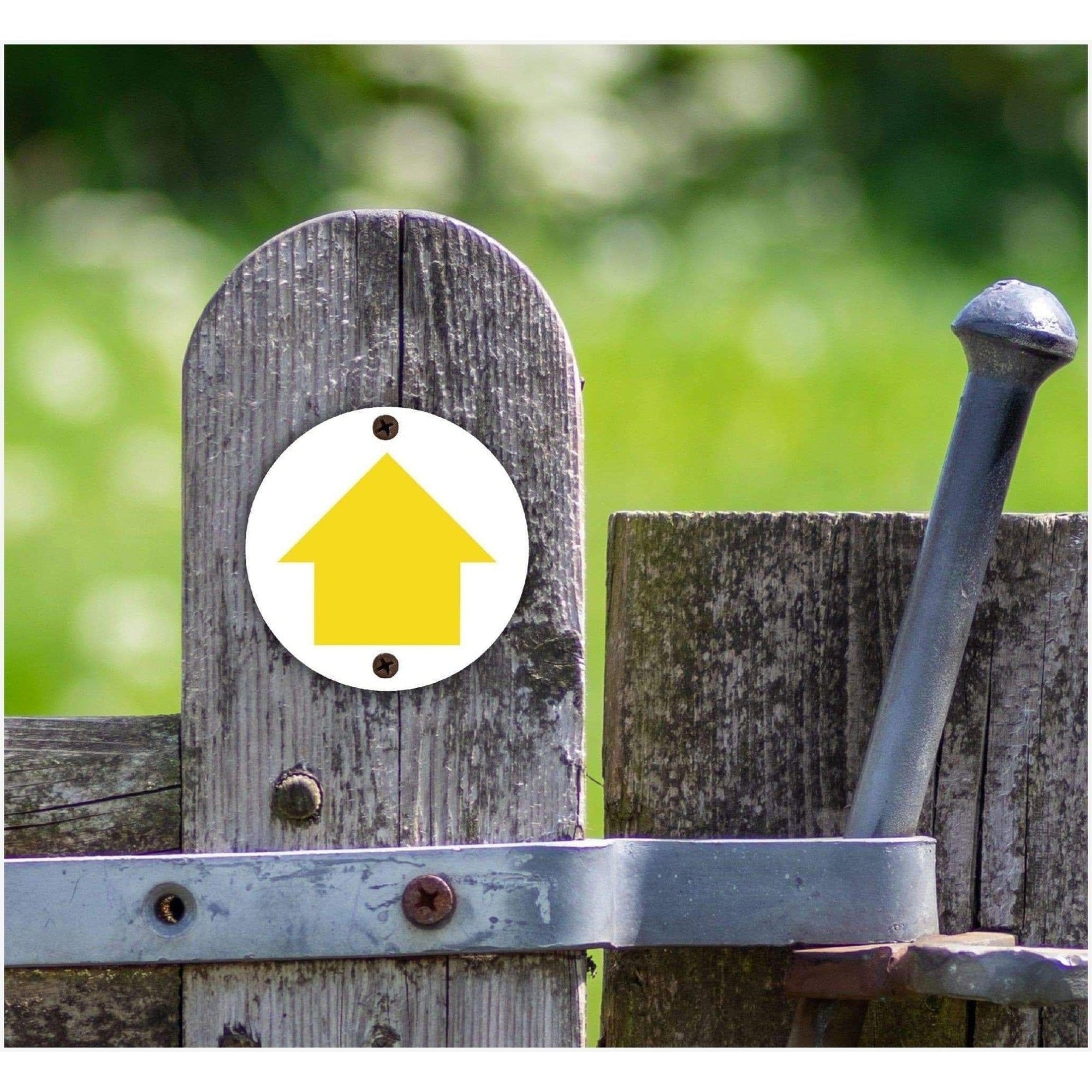 Yellow Arrow Waymarker sign